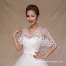 Women white wrap for wedding dress lace appliques white lace shawl